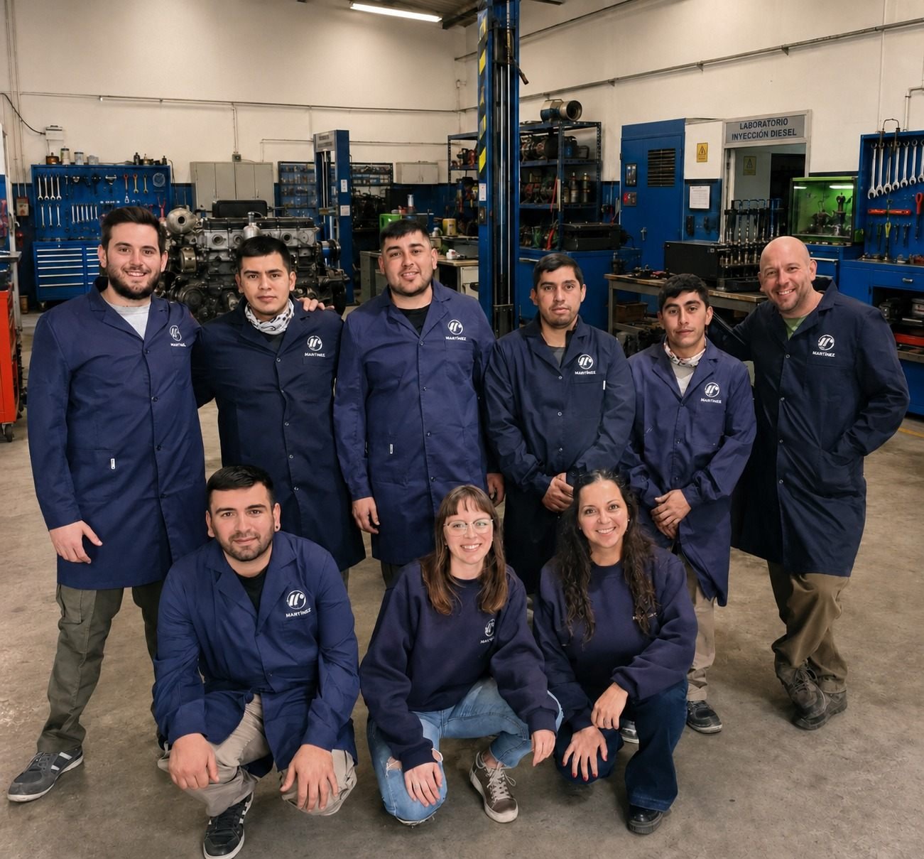 Equipo de P&M Diésel en el taller de inyección diésel de General Fernández Oro, Río Negro